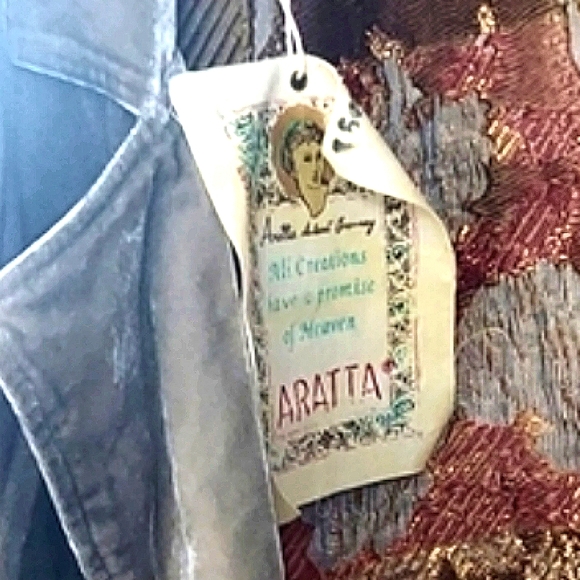 NWT Steampunk Wearable Art Metalic  Golden Embroidery Velvet Long Coat - Picture 2 of 16